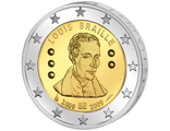2 евро 200 лет со дня рождения Луи Брайля, 2009 год