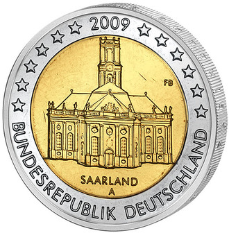 2 евро Федеральная земля Саар, 2009 год