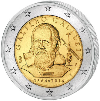 2 евро 450-летия со дня рождения Галилео Галилея, 2014 год