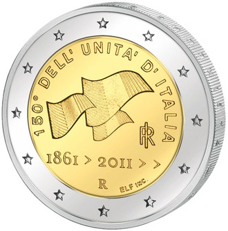 2 евро 150 лет единства Итальянской Республики, 2011 год