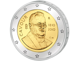 2 евро 200 лет со дня рождения Камилло Кавура, 2010 год