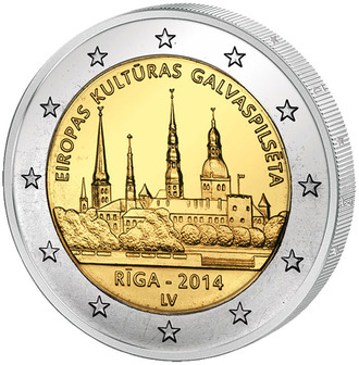 2 евро Рига - культурная столица Европы, 2014 год