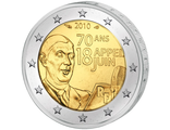 2 евро 70 лет речи Шарля де Голля 18 июня 1940 г., 2010 год