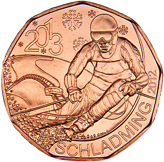 5 евро 42-й чемпионат мира по горнолыжному спорту в г. Шладминг в 2013 году, 2012 год