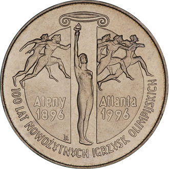 2 злотых 100 летие современных Олимпийских игр (1896-1996)