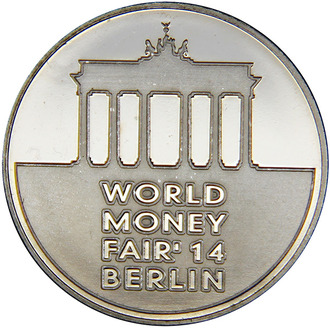 Жетон Литовского монетного двора "Всемирная ярмарка денег", 2014 год
