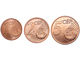 Набор из 3 обиходных монет номиналом 1, 2, 5 центов. Литва, 2015 год