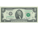 2 доллара, серия L. США, 2009 год
